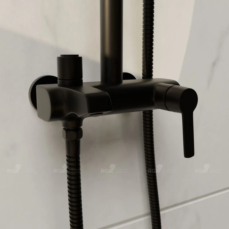 Душевая стойка RGW Shower Panels SP-31 B, с верхним душем, смесителем, цвет черный