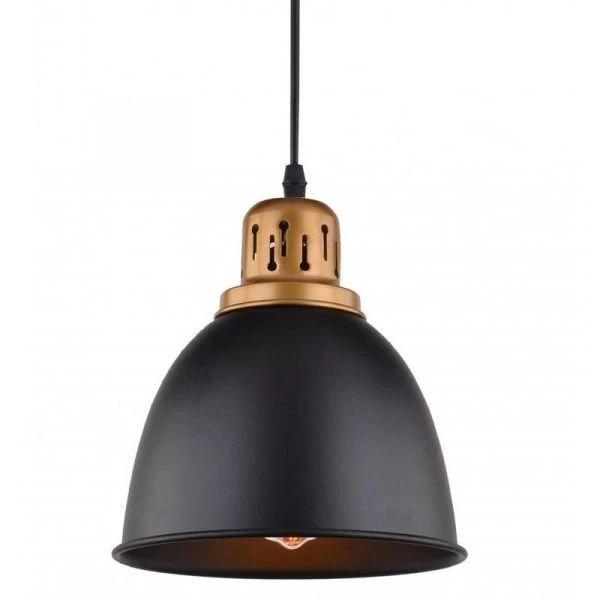 Подвесной светильник Arte Lamp Eurica A4245SP-1BK, арматура черная / медь, плафон металл черный, 21х21 см