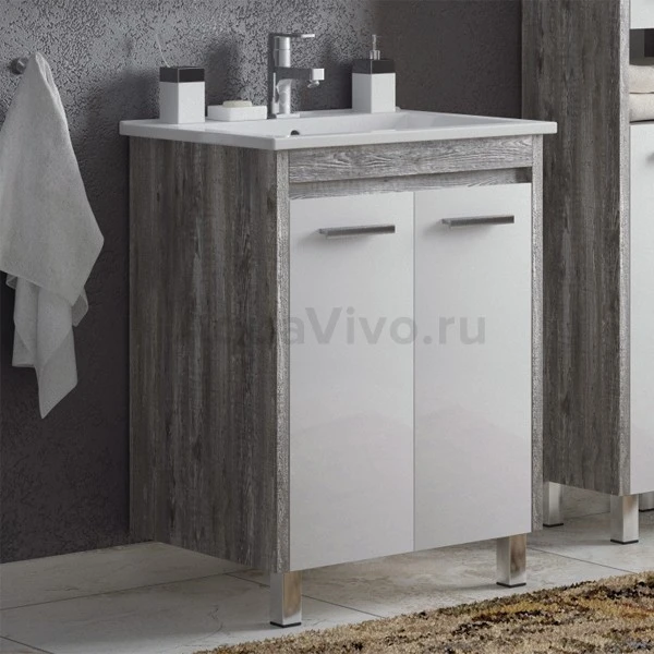 Мебель для ванной Corozo Лорена 65, цвет белый / антик