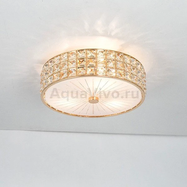 Потолочный светильник Citilux Портал CL324132, арматура золото, плафон стекло / хрусталь прозрачный, 31х31 см