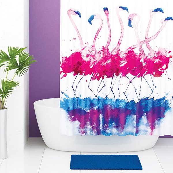 Штора для ванной WasserKRAFT Lossa SC-81101, 180x200, цвет белый с рисунком