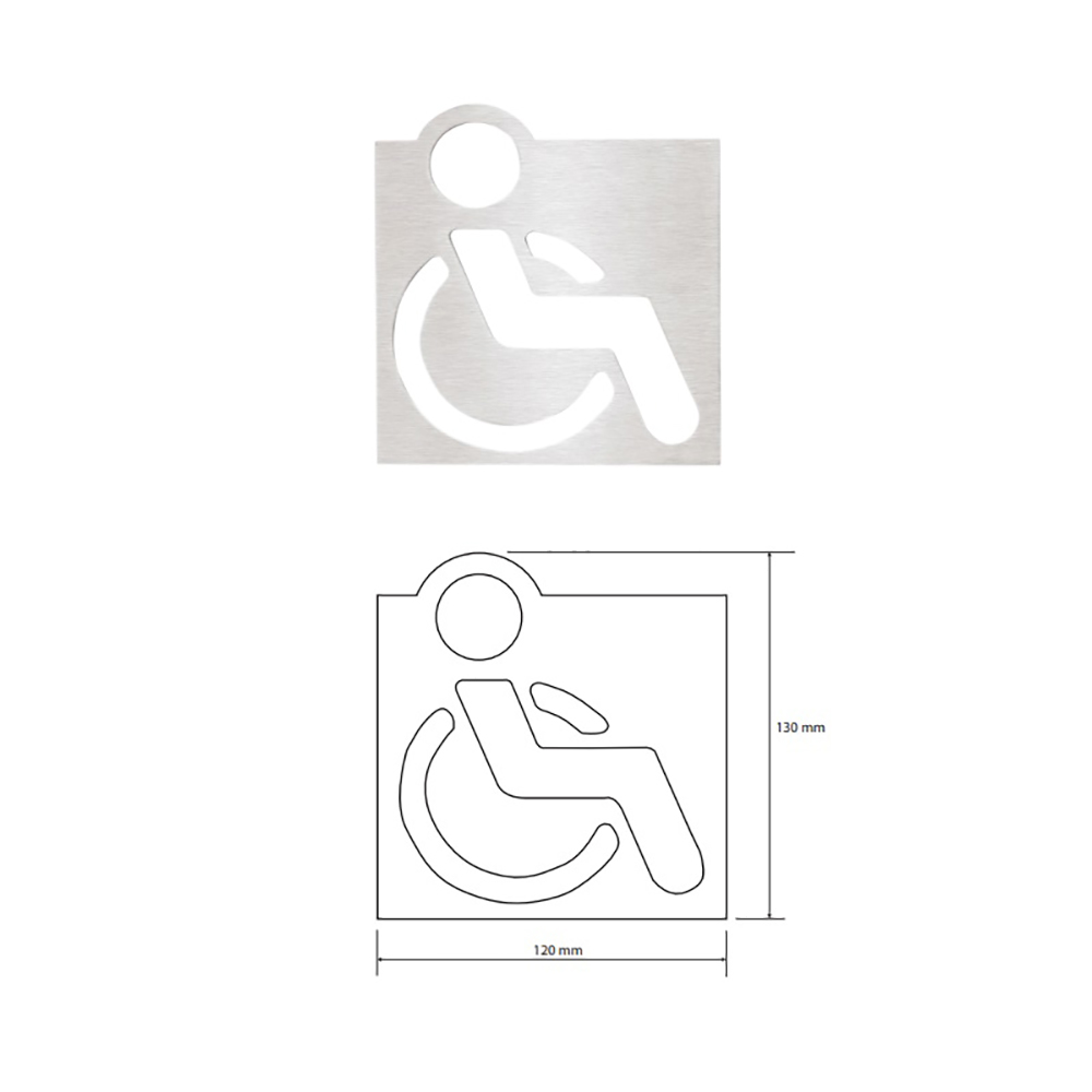 Bemeta Hotel 111022025 Табличка туалет для людей с ограниченными возможностями, цвет хром матовый