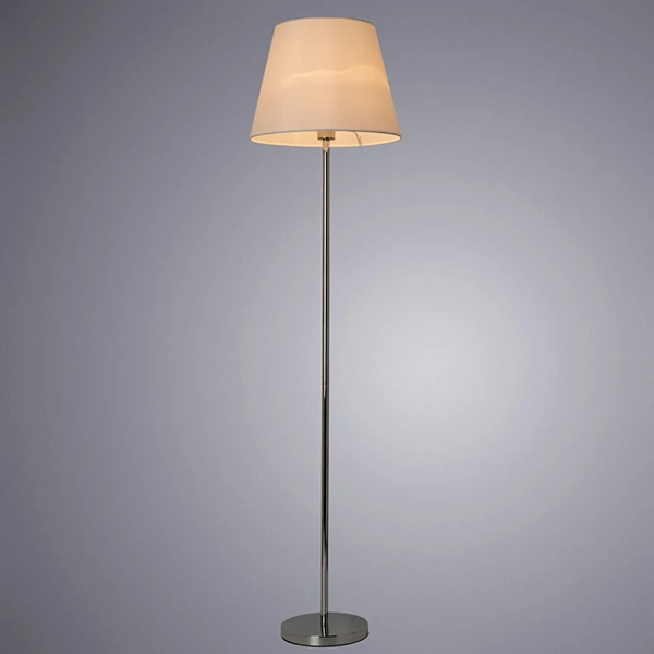Торшер Arte Lamp Elba A2581PN-1CC, арматура хром, плафон ткань белая, 38х38 см - фото 1
