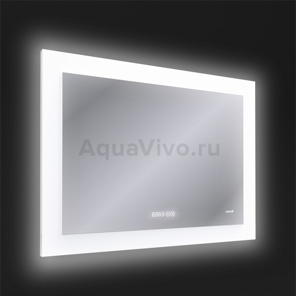 Зеркало Cersanit LED 060 Design Pro 80x60, с подсветкой, с функцией антизапотевания и часами - фото 1