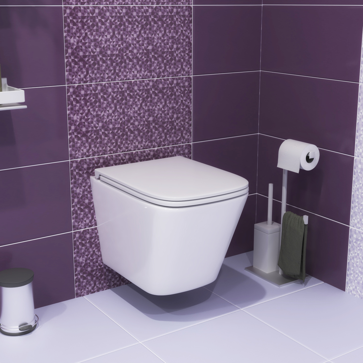 Комплект: Инсталляция JK45045 + Кнопка JK702534BM черная + Verna T JK3031025 белый унитаз, смыв Торнадо - фото 1