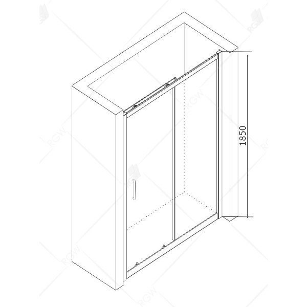 Душевая дверь RGW Classic CL-14B 100x185, стекло прозрачное, профиль черный