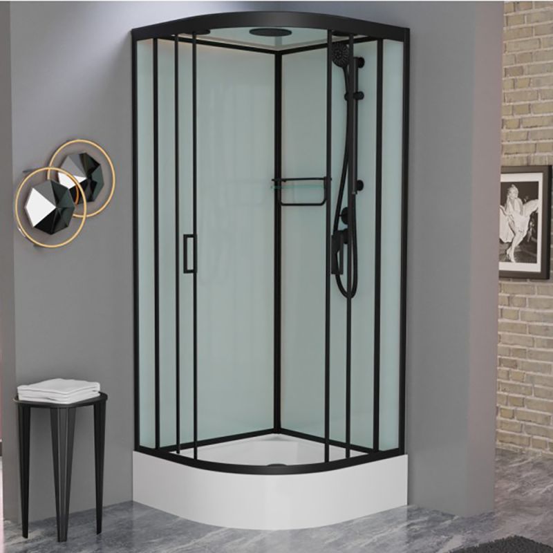 Душевая кабина Frank F409/1 Black 90x90, с полотенцедержателем, стекло прозрачное, профиль черный