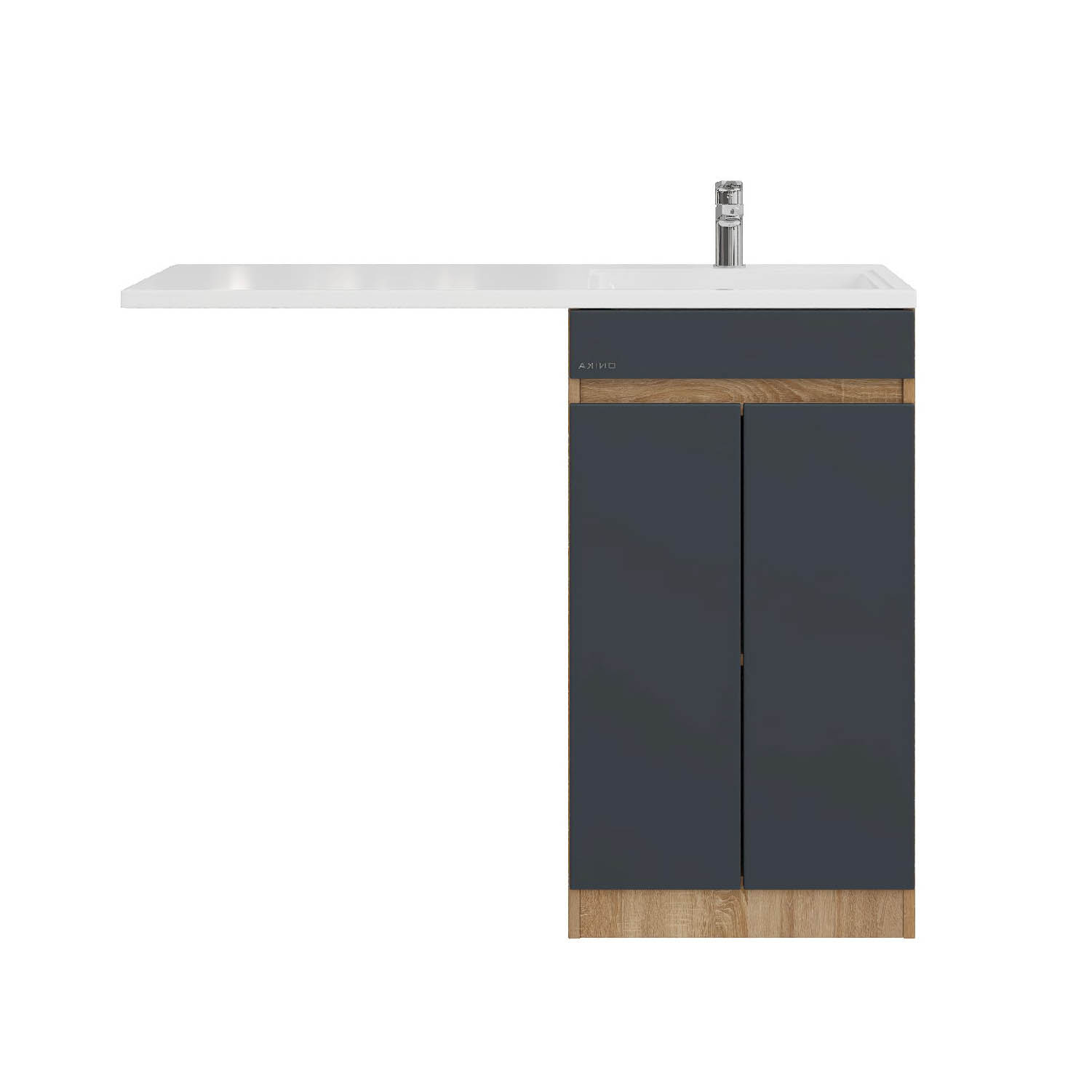 Тумба под раковину Оника Милтон Нова 48, с дверцами, цвет серый / дуб сонома - фото 1