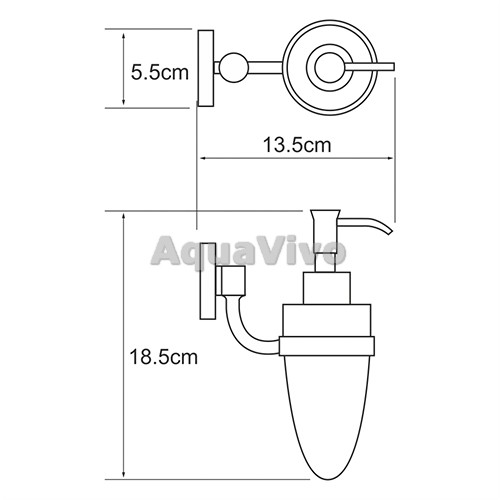 Дозатор WasserKRAFT Rhein K-6299 для жидкого мыла, цвет хром - фото 1