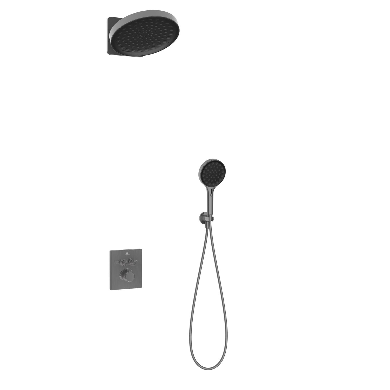 Душевой комплект Vincea Inspire VSFW-3I21MT3GM, встраиваемый, цвет вороненая сталь