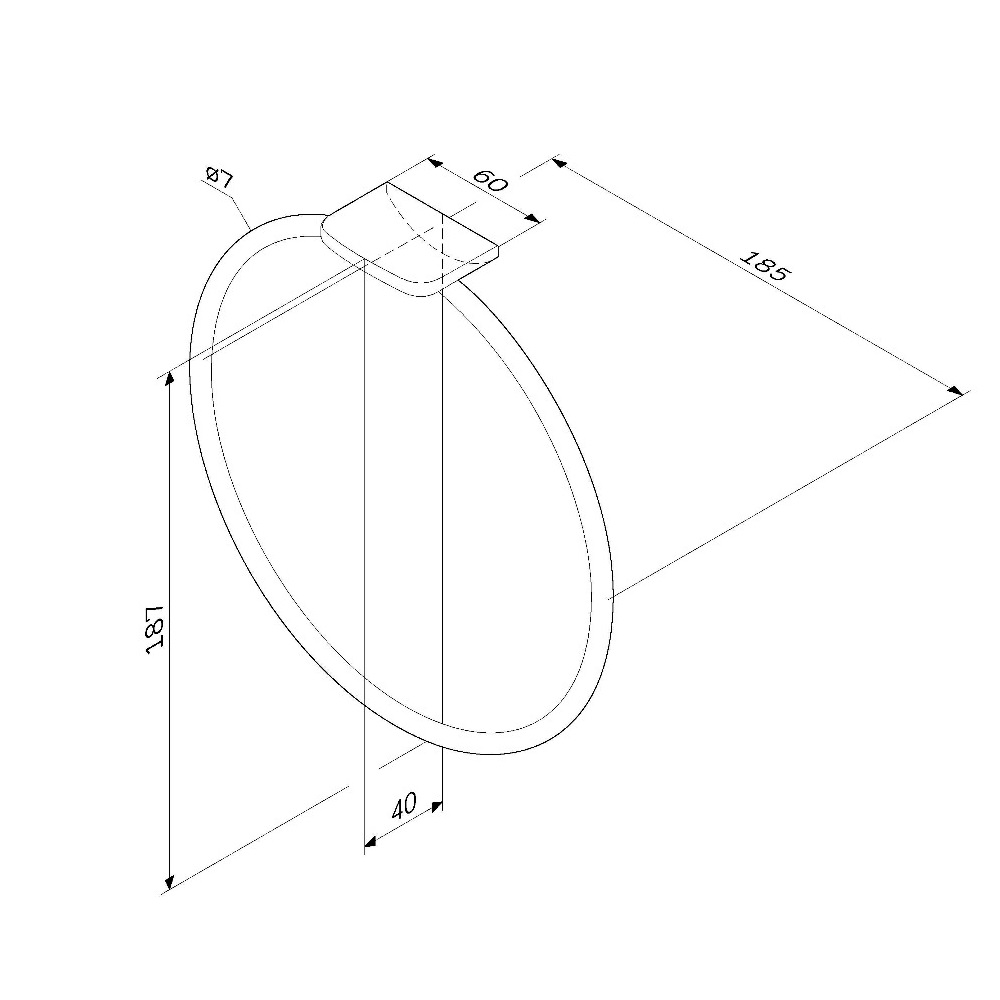 Полотенцедержатель AM.PM Inspire 2.0 A50A34422, цвет черный