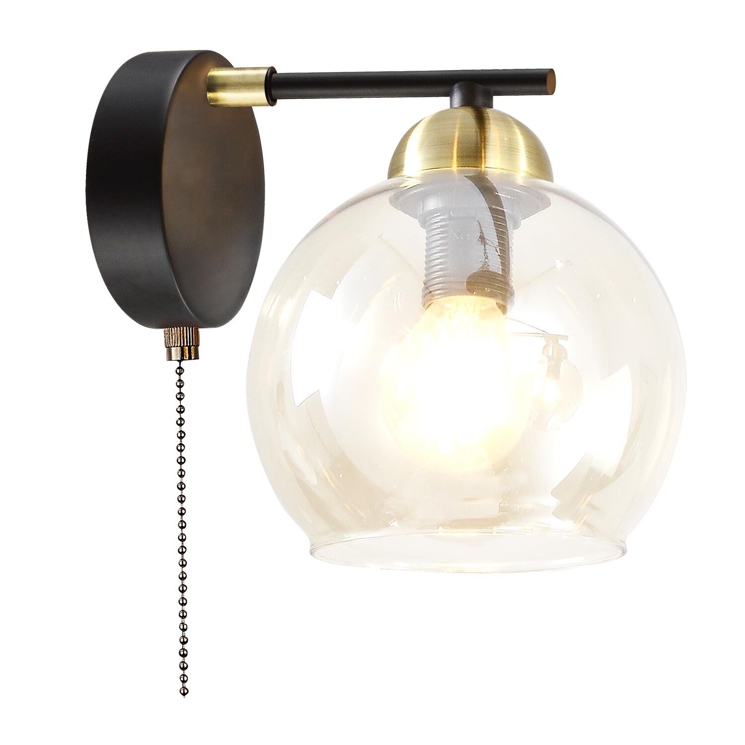 Бра Citilux Анри CL124315, арматура черная, плафоны стекло прозрачное