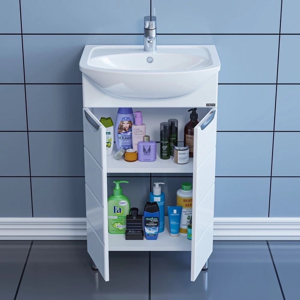 Тумба Санта Родос 50 N, под раковину Уют, цвет белый - фото 1