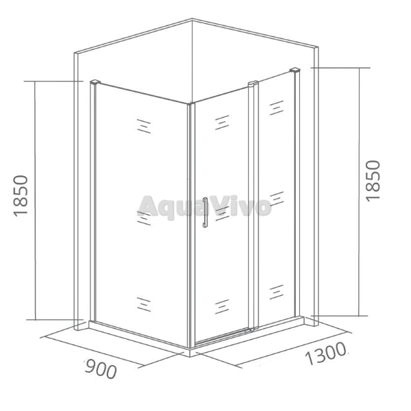 Душевой уголок Good Door Latte WTW+SP-C-WE 130x90, стекло прозрачное, профиль белый - фото 1