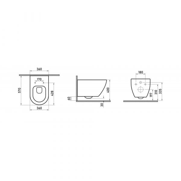 Комплект Berges 043214 унитаза Mascon Rimless с сиденьем и инсталляции Novum с кнопкой D7 белый / хром глянцевый - фото 1