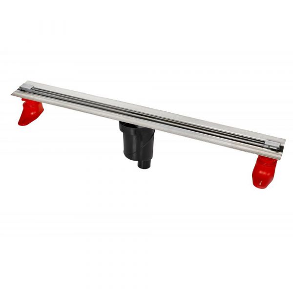 Душевой лоток Berges Super Slim 090053 с решеткой 70x9 см, прямой выпуск, с возможностью изменения длины, цвет матовый хром