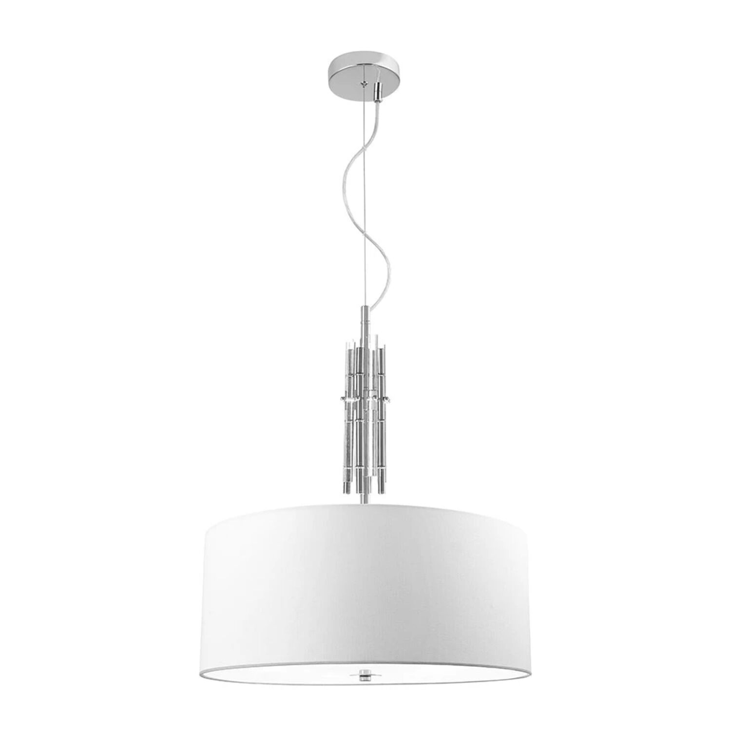 Подвесная люстра Arte Lamp Taygeta A4097SP-5CC, арматура хром, плафон ткань белая