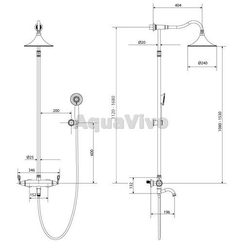 Душевая стойка Lemark Prime LM6162BRG - фото 1