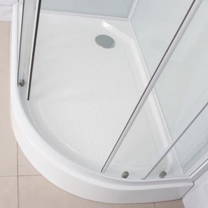 Душевая кабина Frank F411 L White 110x80, левая, с полотенцедержателем, стекло прозрачное, профиль белый, без крыши - фото 1