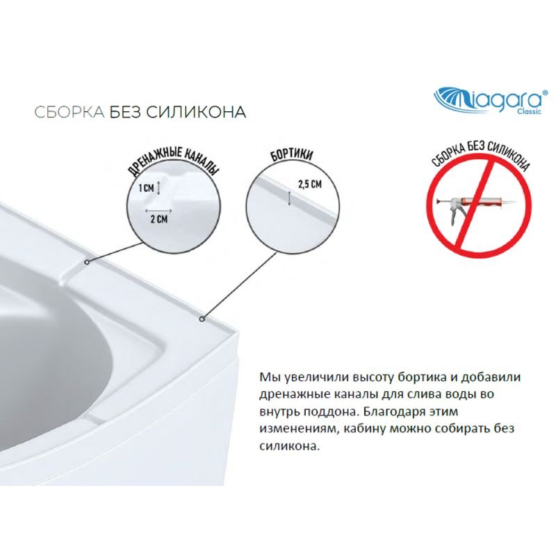 Душевая кабина Niagara Classic NG-33294-14R 120х90, правая, стекло матовое, профиль хром, с крышей - фото 1