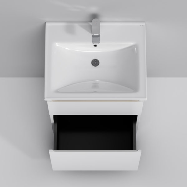 Тумба под раковину AM.PM X-Joy 55 напольная, цвет белый глянец/дерево - фото 1