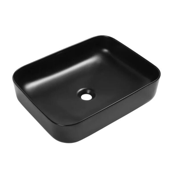 Раковина SantiLine SL-1010 MB накладная, 48x37 см, цвет черный матовый