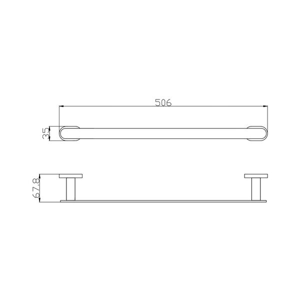 Полотенцедержатель Rav Slezak Yukon YUA0701/50CB, 51 см, цвет хром / белый