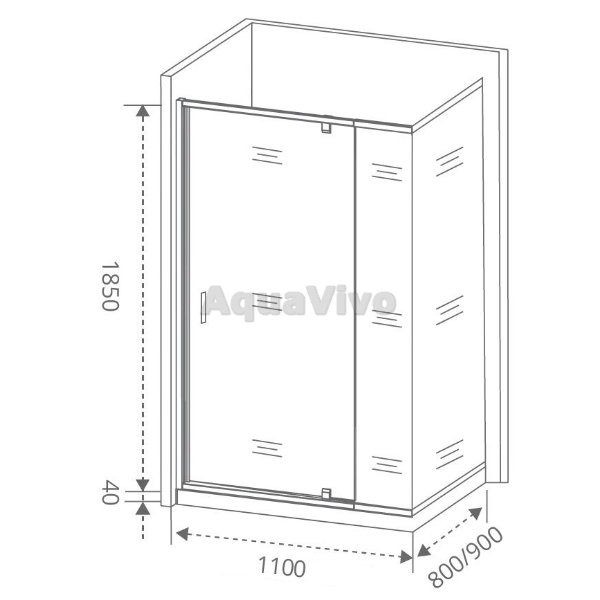 Душевая дверь Good Door Orion WTW-PD-110-G-CH 110, стекло грейп, профиль хром