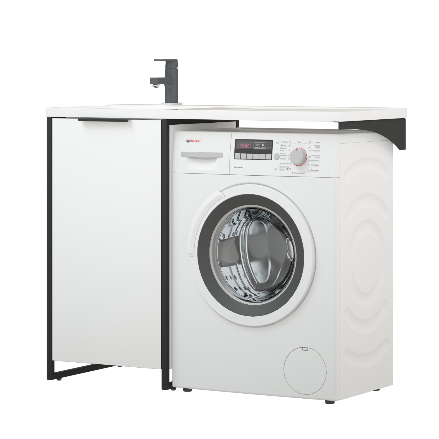 Тумба под раковину Corozo Гера 48 D напольная, цвет белый - фото 1