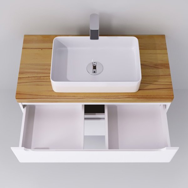 Мебель для ванной Jorno Wood 100, цвет белый - фото 1