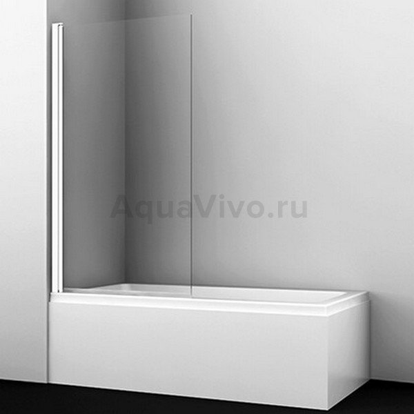 Шторка на ванну WasserKRAFT Berkel 48P01-80W 110x140, стекло прозрачное, профиль белый