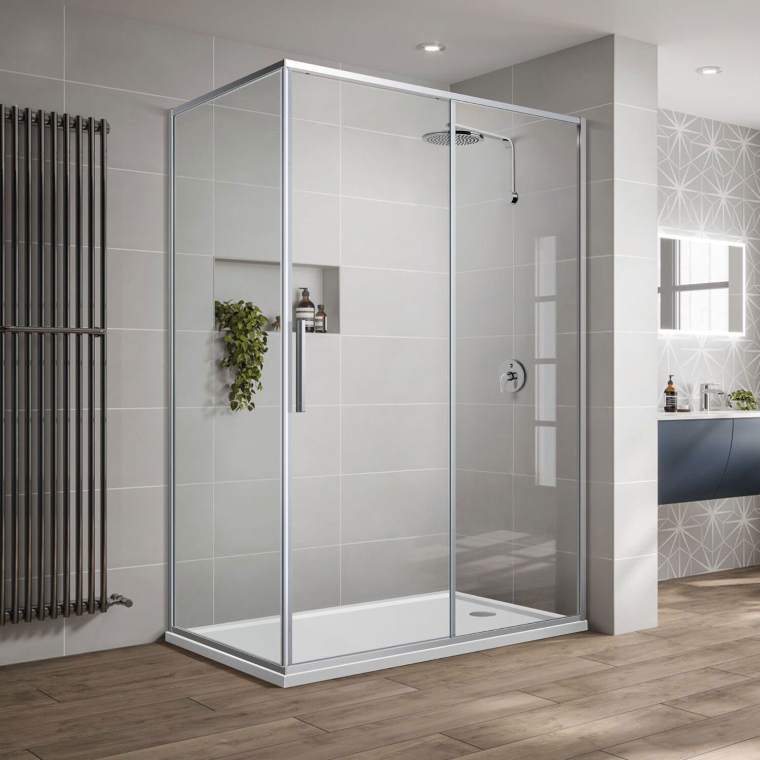 Душевой уголок Vincea Slim-U VSP-2SU 120x90, стекло прозрачное, профиль хром