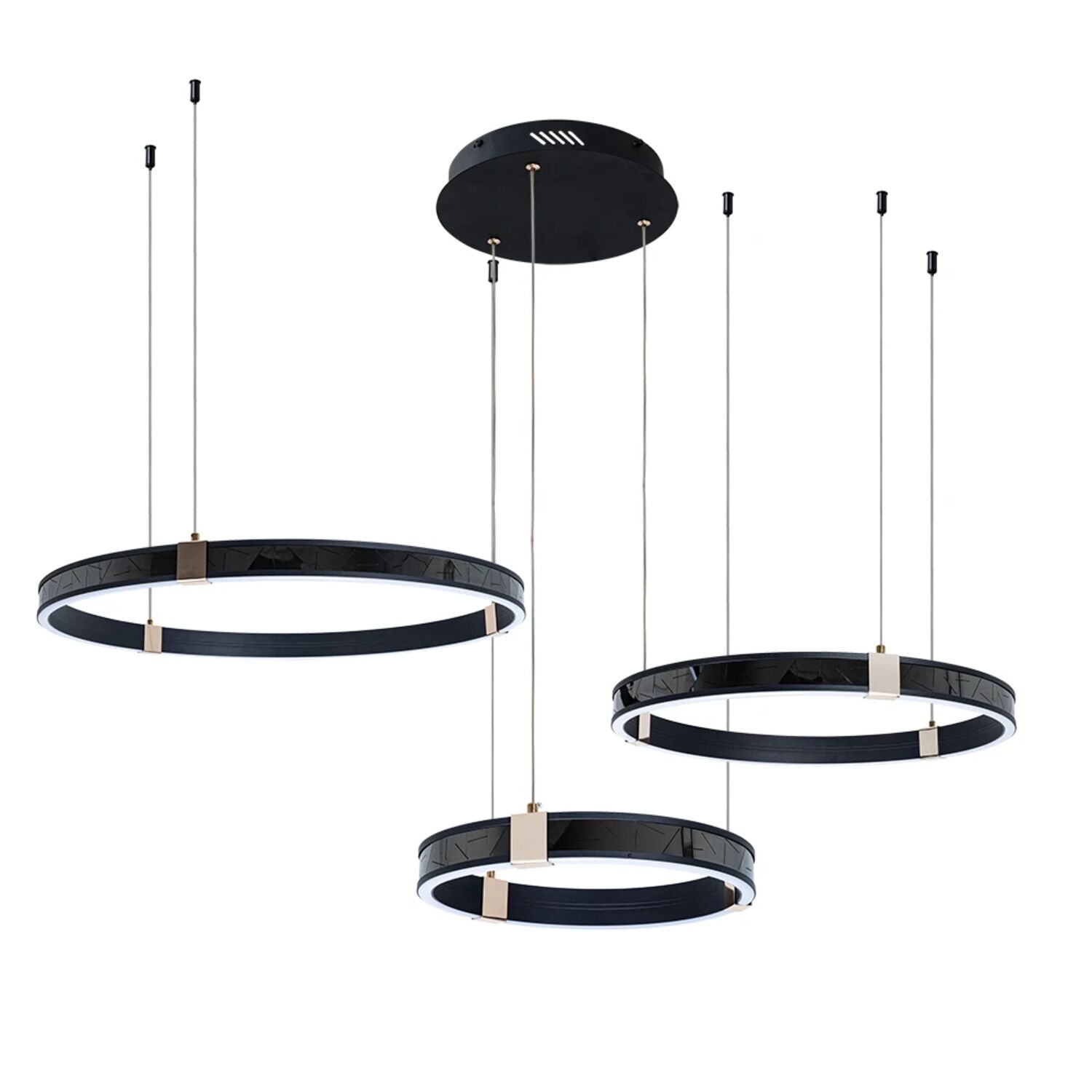 Подвесная люстра Arte Lamp Shine A2222SP-3BK, арматура черная, плафон акрил белый