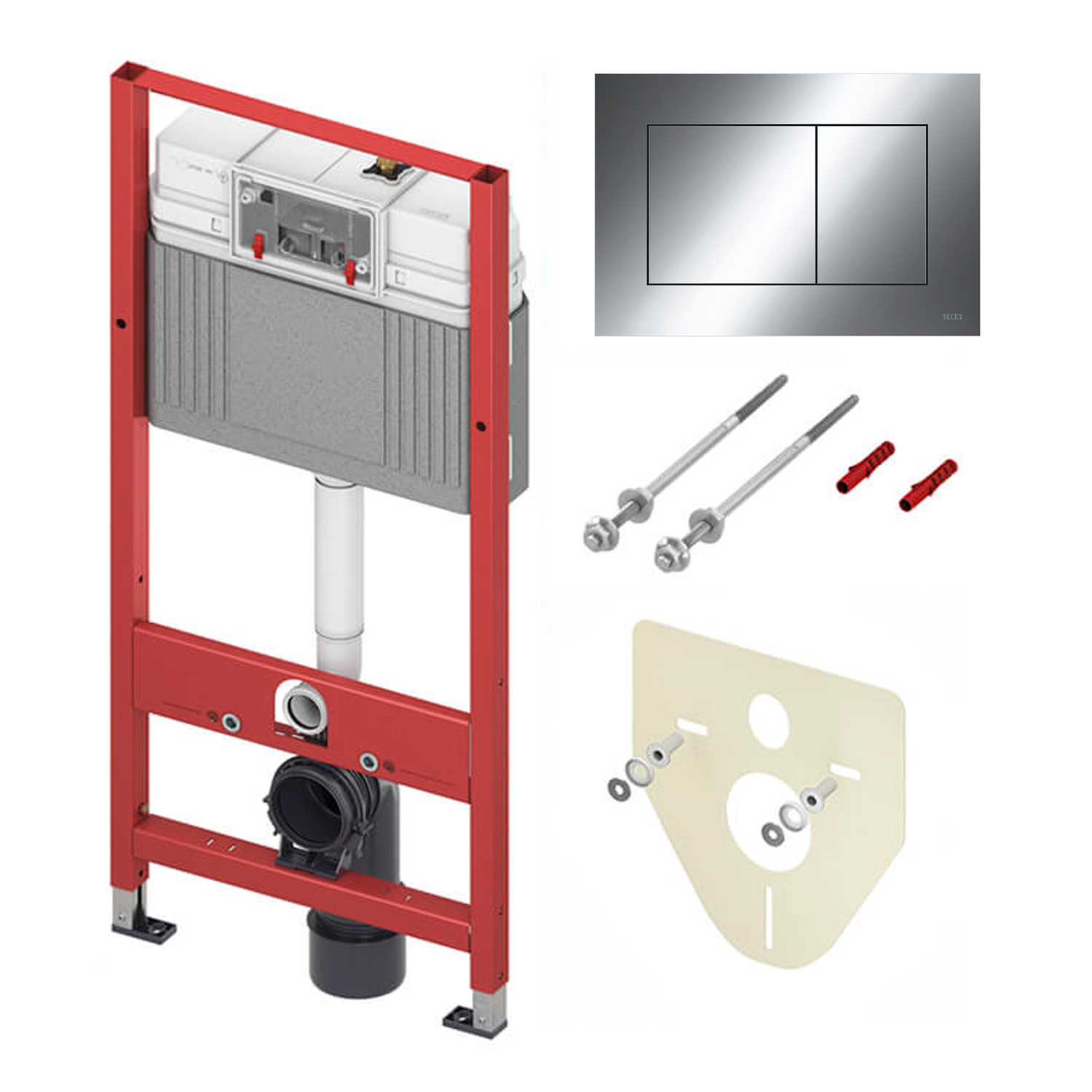 Комплект: Инсталляция TECE Base 2.0 9400412+Кнопка TECEnow хром+Stella XL T JK0011011 белый унитаз, смыв торнадо - фото 1
