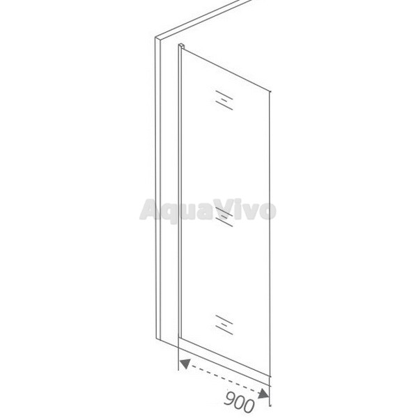 Боковая стенка Good Door Pandora SP-90-T-CH 90, рисунок тростник, профиль хром - фото 1