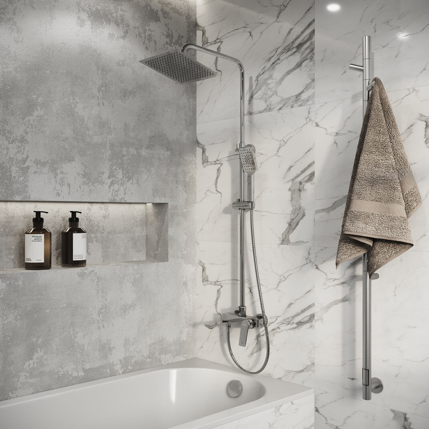 Душевая стойка Grossman Cosmo 500.K35.02.100, с верхним душем, смесителем, цвет хром глянцевый - фото 1