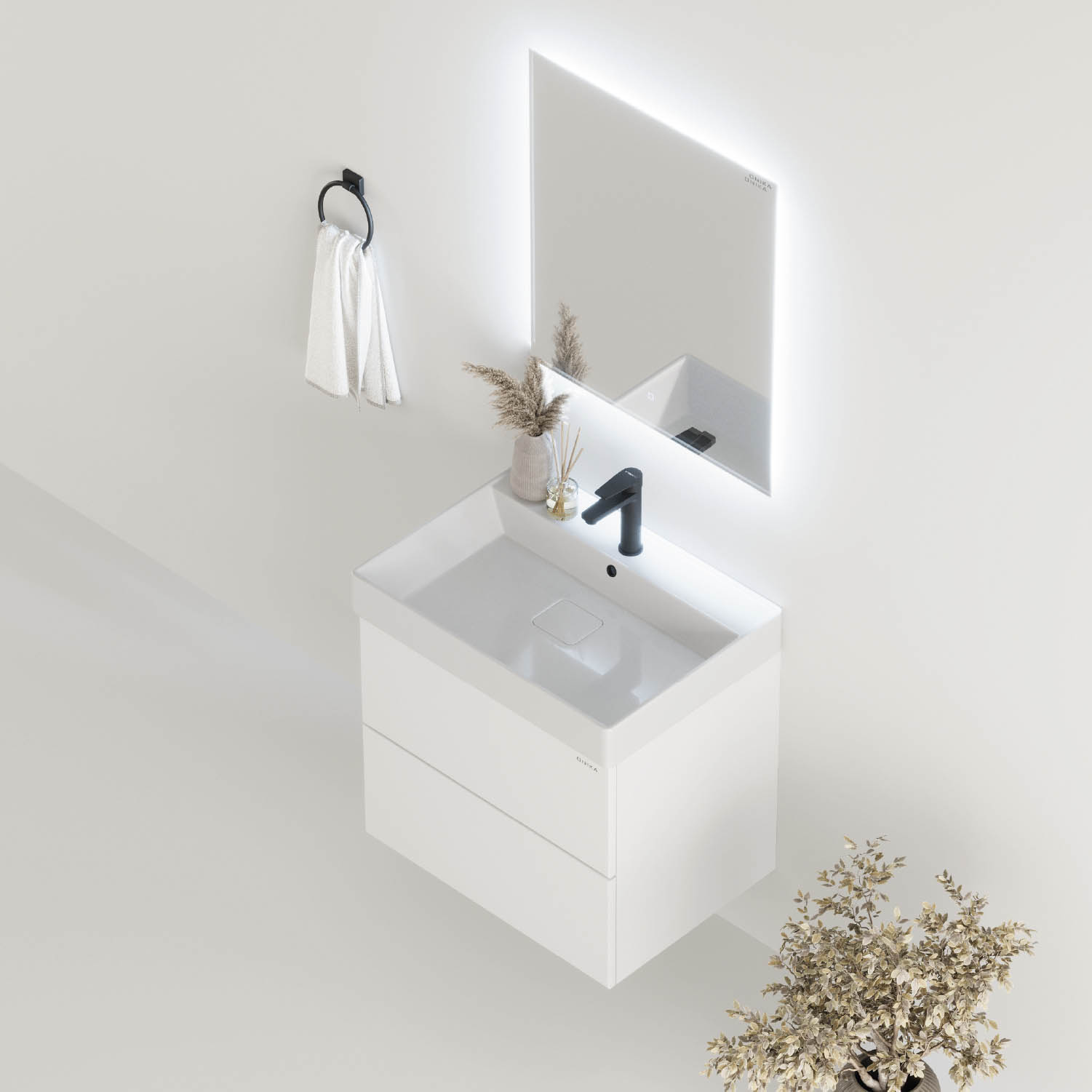 Мебель для ванной Оника Эсквана 65, подвесная, цвет белый - фото 1