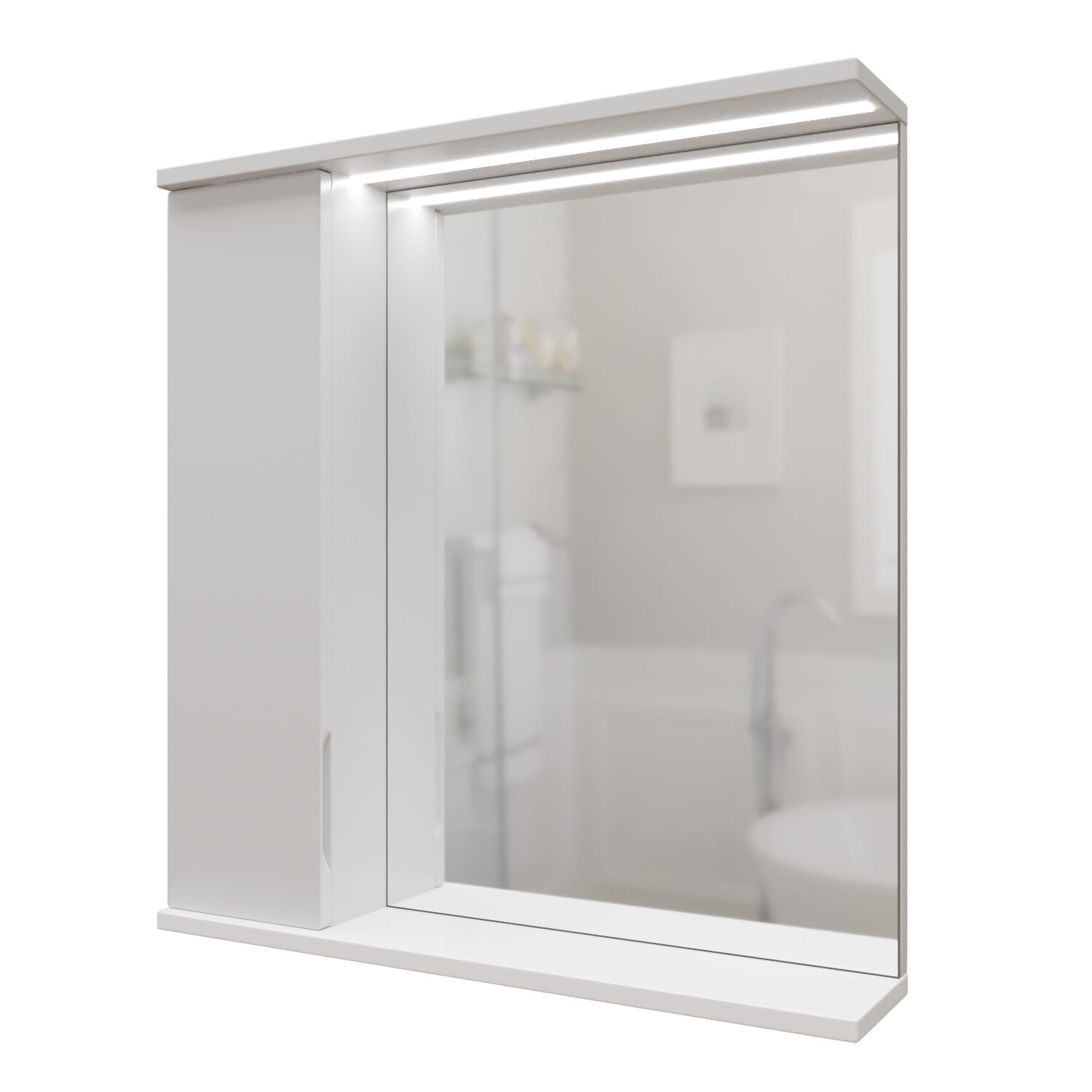 Шкаф-зеркало Mixline Лайн 60, левый, с подсветкой, цвет белый - фото 1
