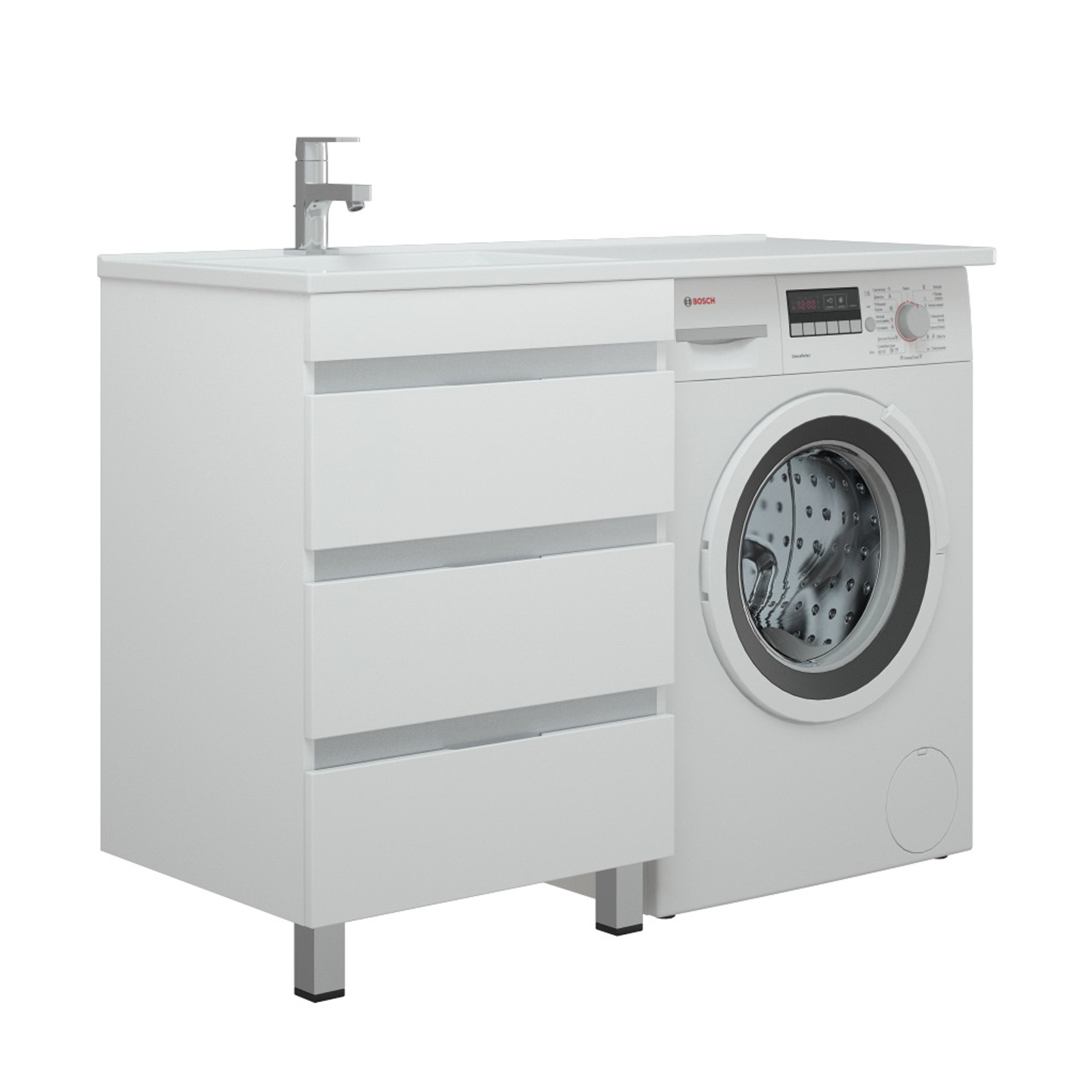 Мебель для ванной Corozo Джерси 110, с тумбой 50 см, цвет белый - фото 1