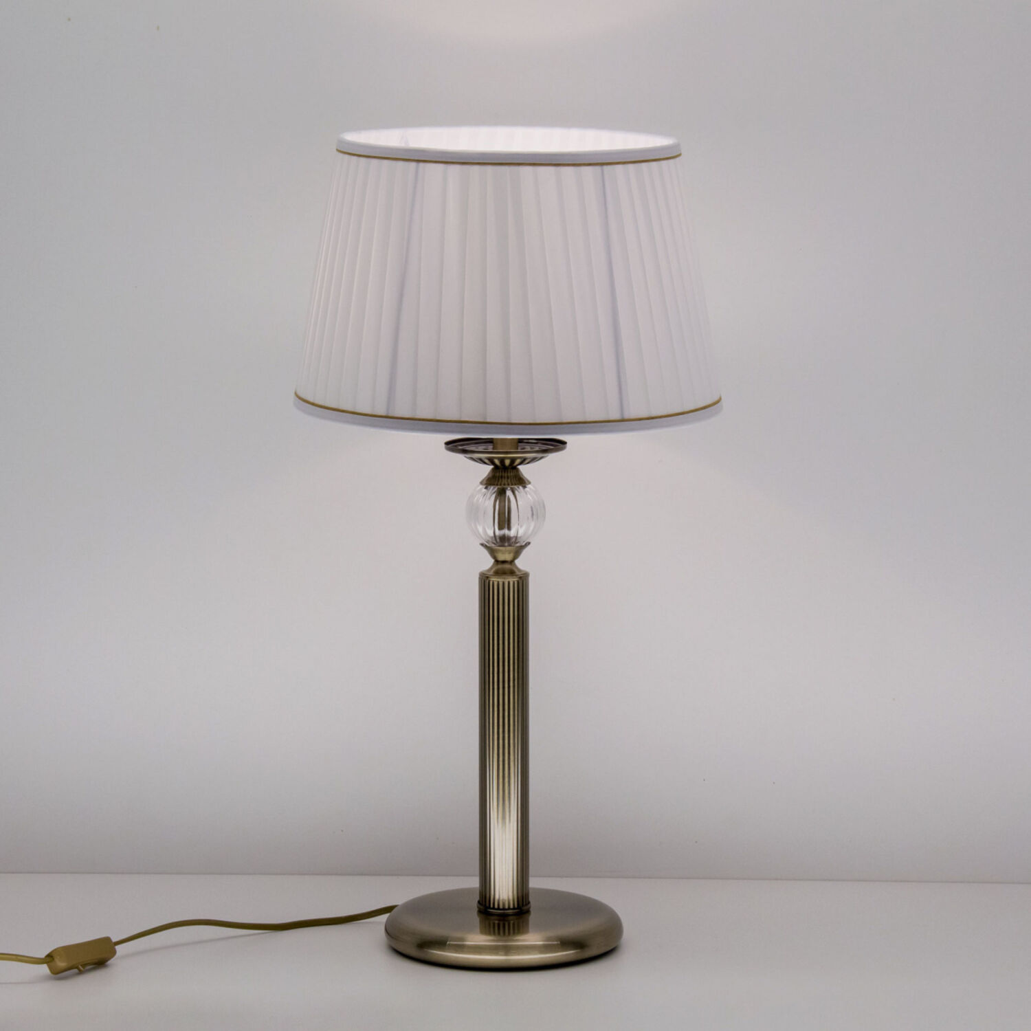 Настольный светильник Citilux Гера CL433813, арматура бронза, плафоны текстиль белый