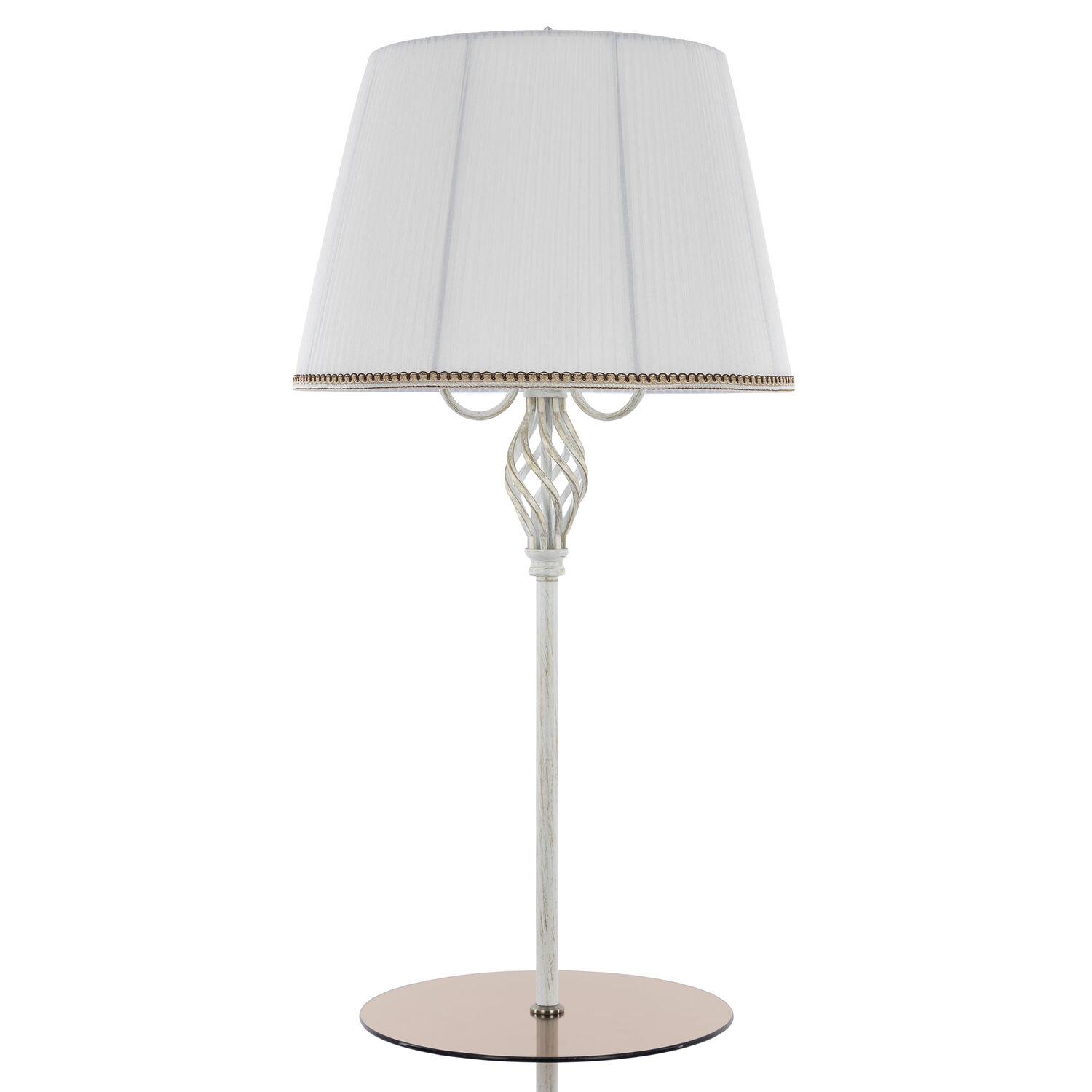 Торшер Citilux Вена CL402920T, арматура белая с золотом, плафоны текстиль белый - фото 1