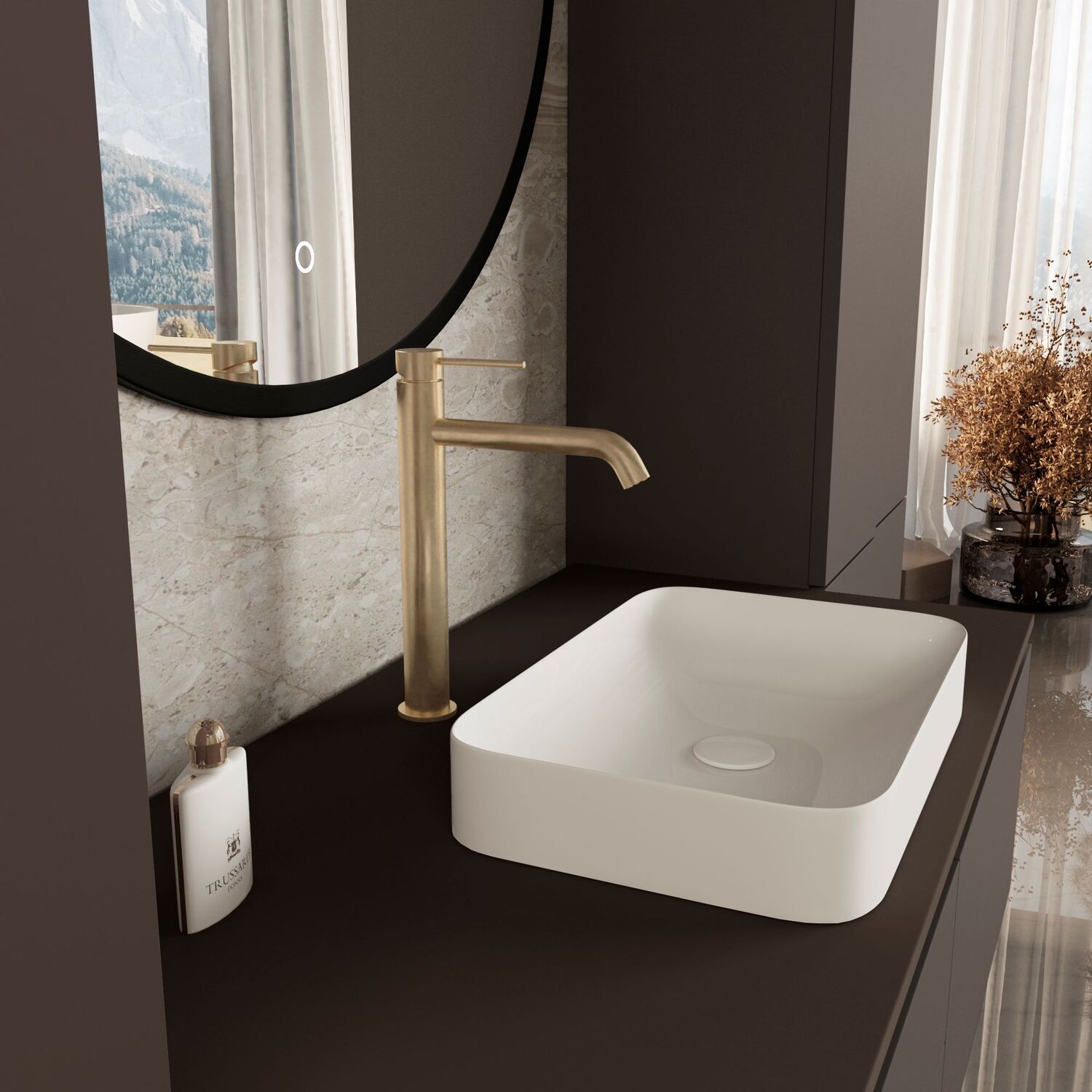 Смеситель Vincea City VBF-2C2BG для раковины, цвет брашированное золото - фото 1