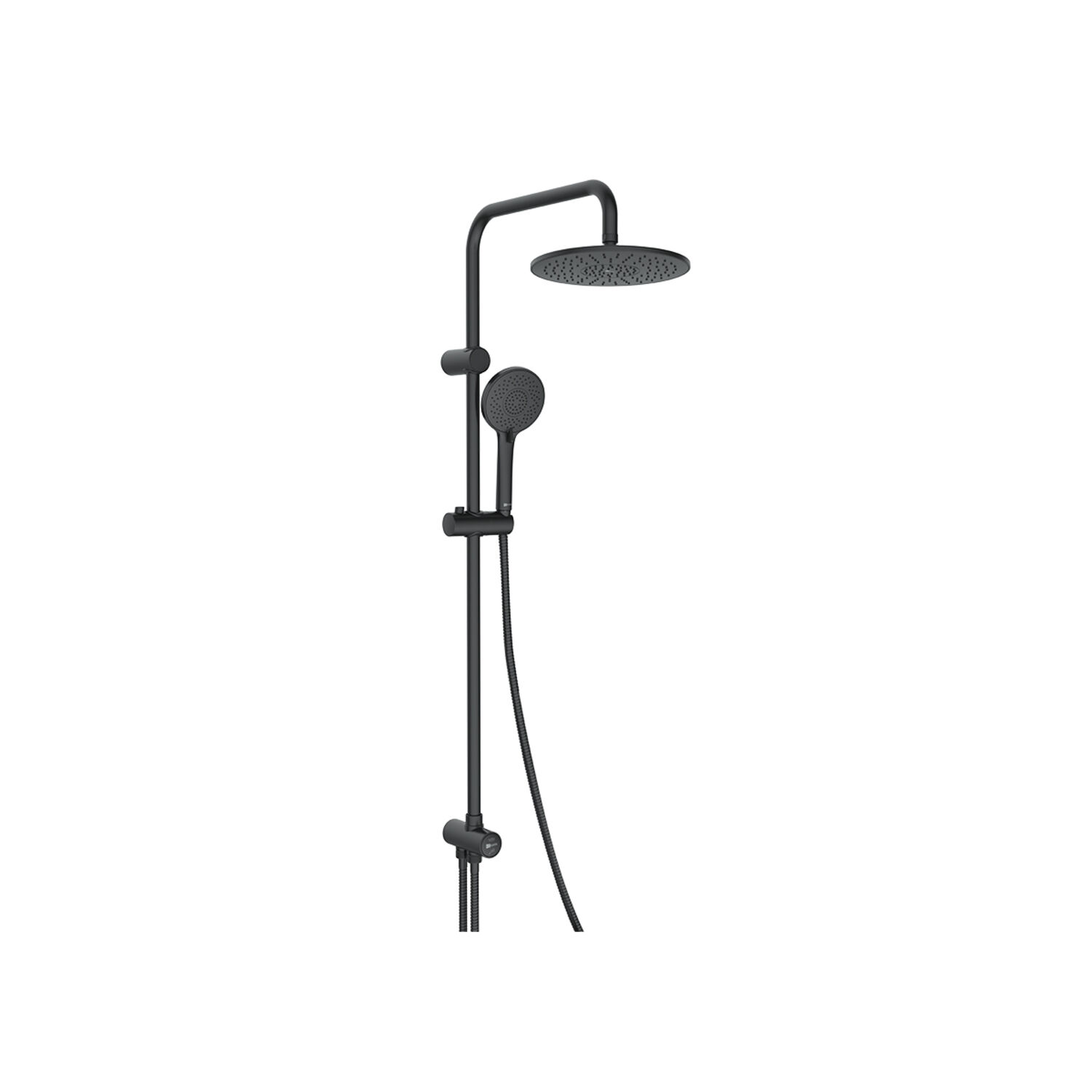 Душевая стойка Lemark LM8809BL, с верхним душем, цвет черный