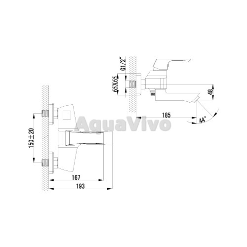 Смеситель Lemark Unit LM4514C для ванны - фото 1