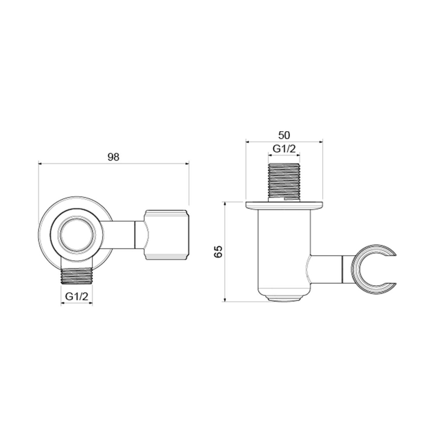 Подключение шланга Акватек Классик AQ2462MB, цвет черный матовый - фото 1