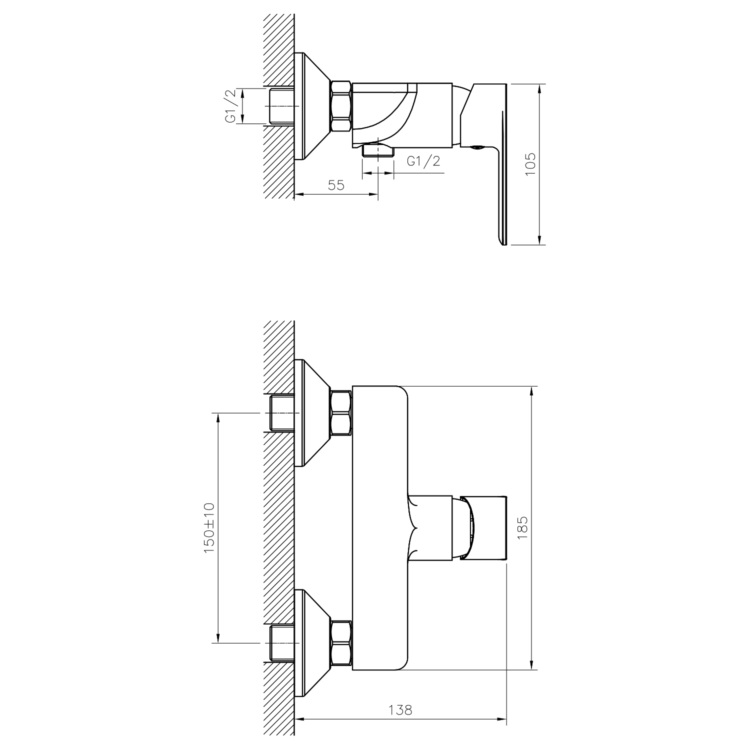 Смеситель Mixline ML26-07 550761 для душа, цвет хром - фото 1