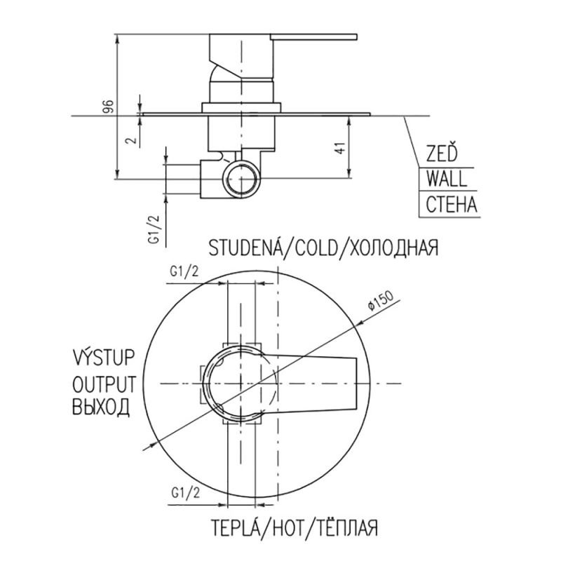Смеситель Rav Slezak Colorado CO283L для душа, встраиваемый, цвет хром - фото 1