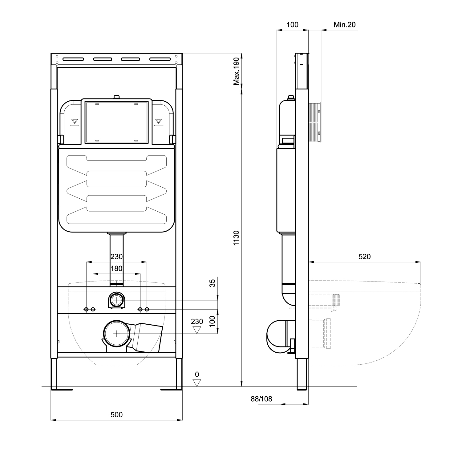 Комплект Set  Акватек Европа унитаза Европа AQ1901 с сиденьем микролифт и инсталляции Standard 50 INS-0000012 - фото 1