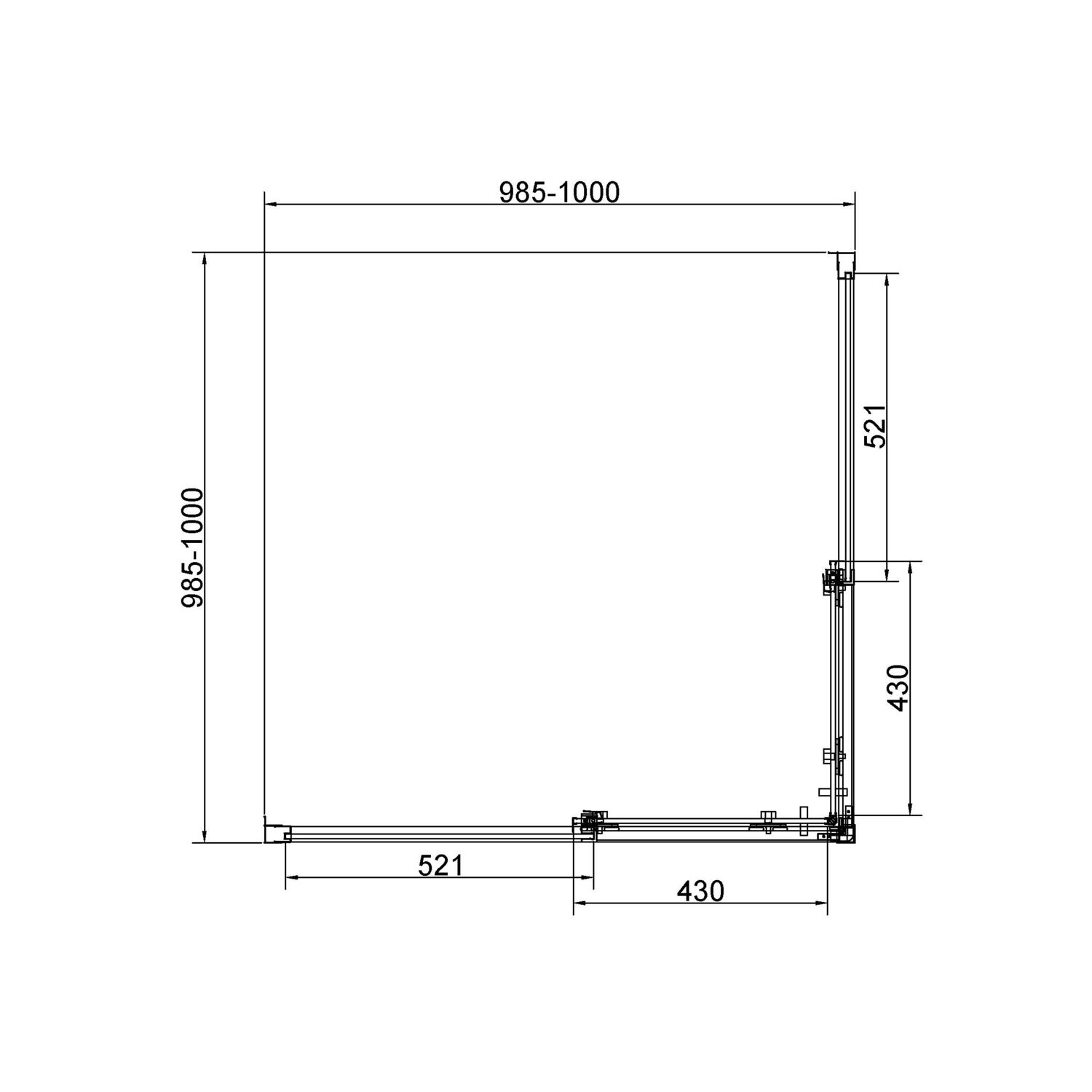 Душевой уголок Vincea Slim VSS-4SL 100x100, стекло прозрачное, профиль черный - фото 1