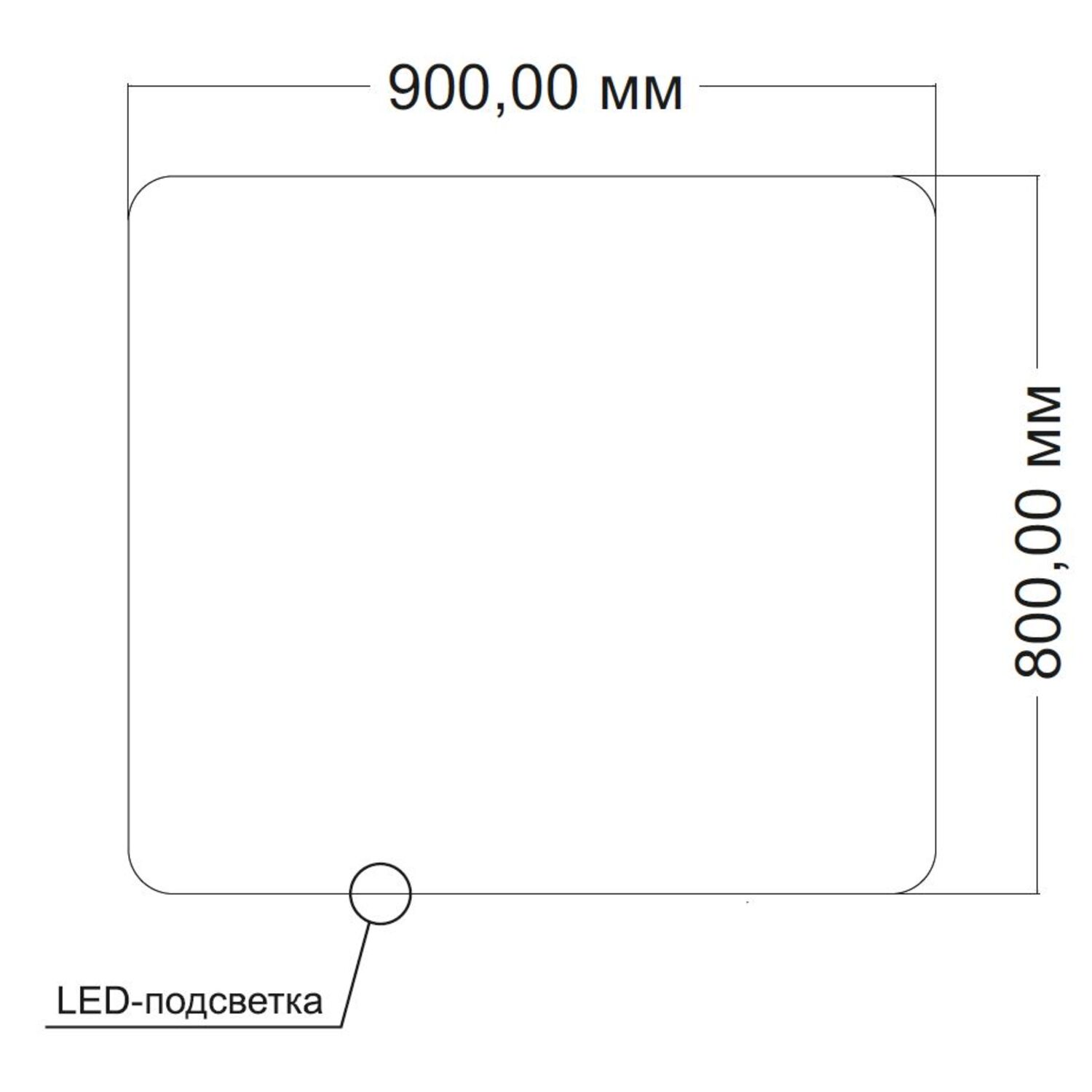 Зеркало Vincea VLM-3BE90 90х80, с подсветкой и диммером - фото 1
